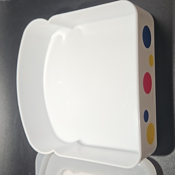 Vintage 2010 Wonder Bread Sandwich Plastic Container Holder White Polka Dot - Picture 8 of 8